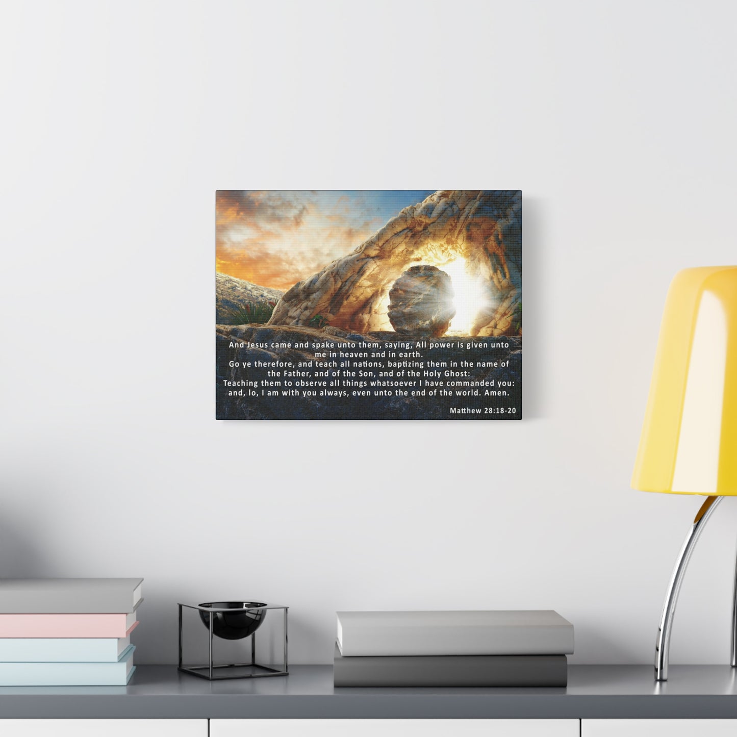 Matthew 28:18-20 The Great Commission Canvas – Christian Wall Art, Ready to Hang