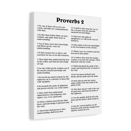 Scripture Walls Proverbs Chapter 2 White Bible Canvas Christian Wall Art Ready to Hang Unframed