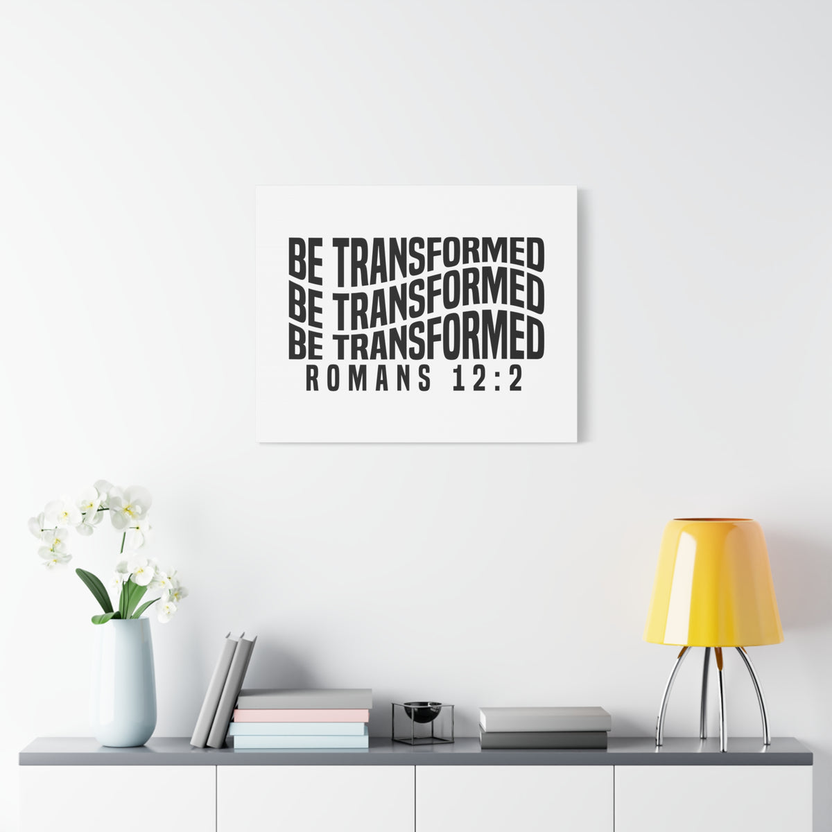 Scripture Walls Be Transformed Romans 12:2 Bible Verse Canvas Christian Wall Art Ready to Hang Unframed