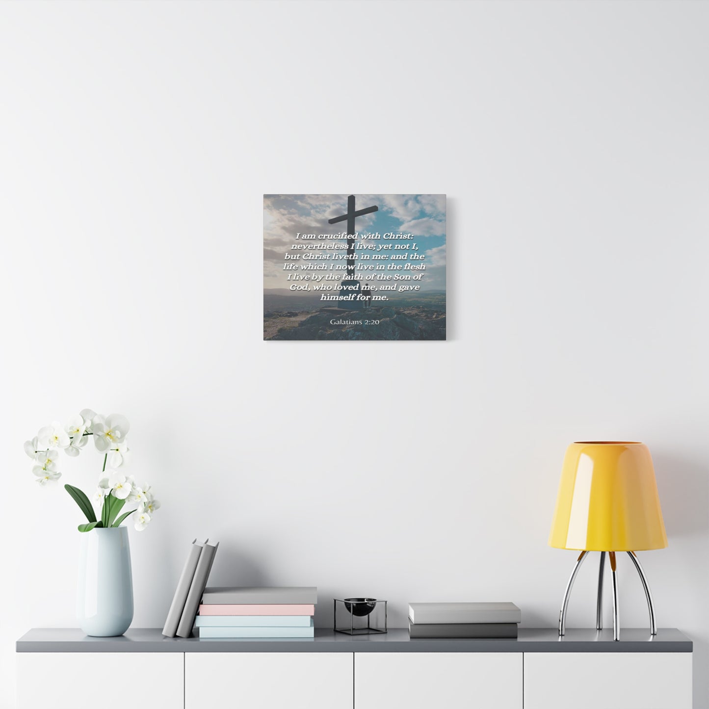 Scripture Canvas By The Faith Galatians 2:20 Christian Wall Art Bible Verse Print Ready to Hang