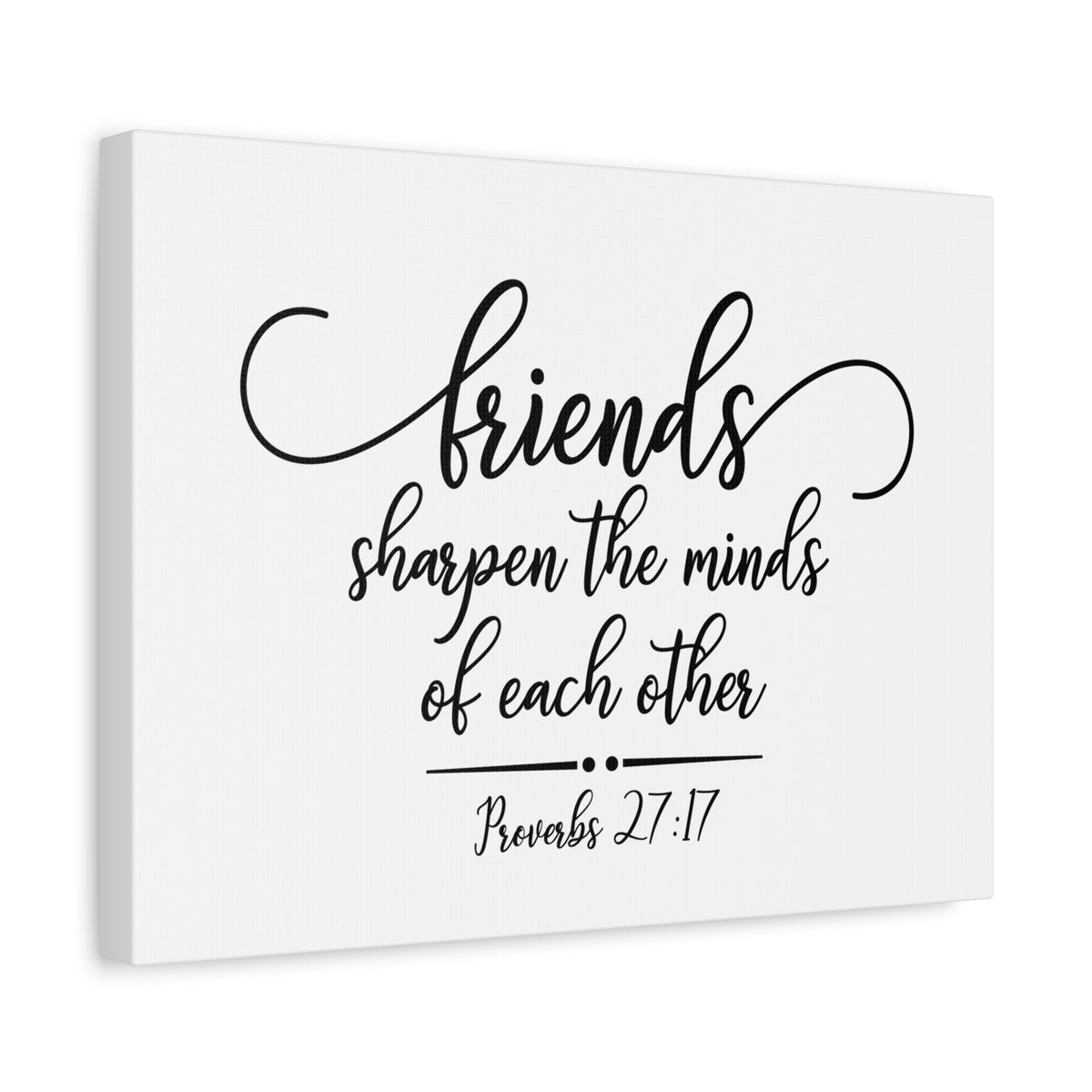 Scripture Canvas Friends Proverbs 27:17 Christian Wall Art Bible Verse Print Ready to Hang