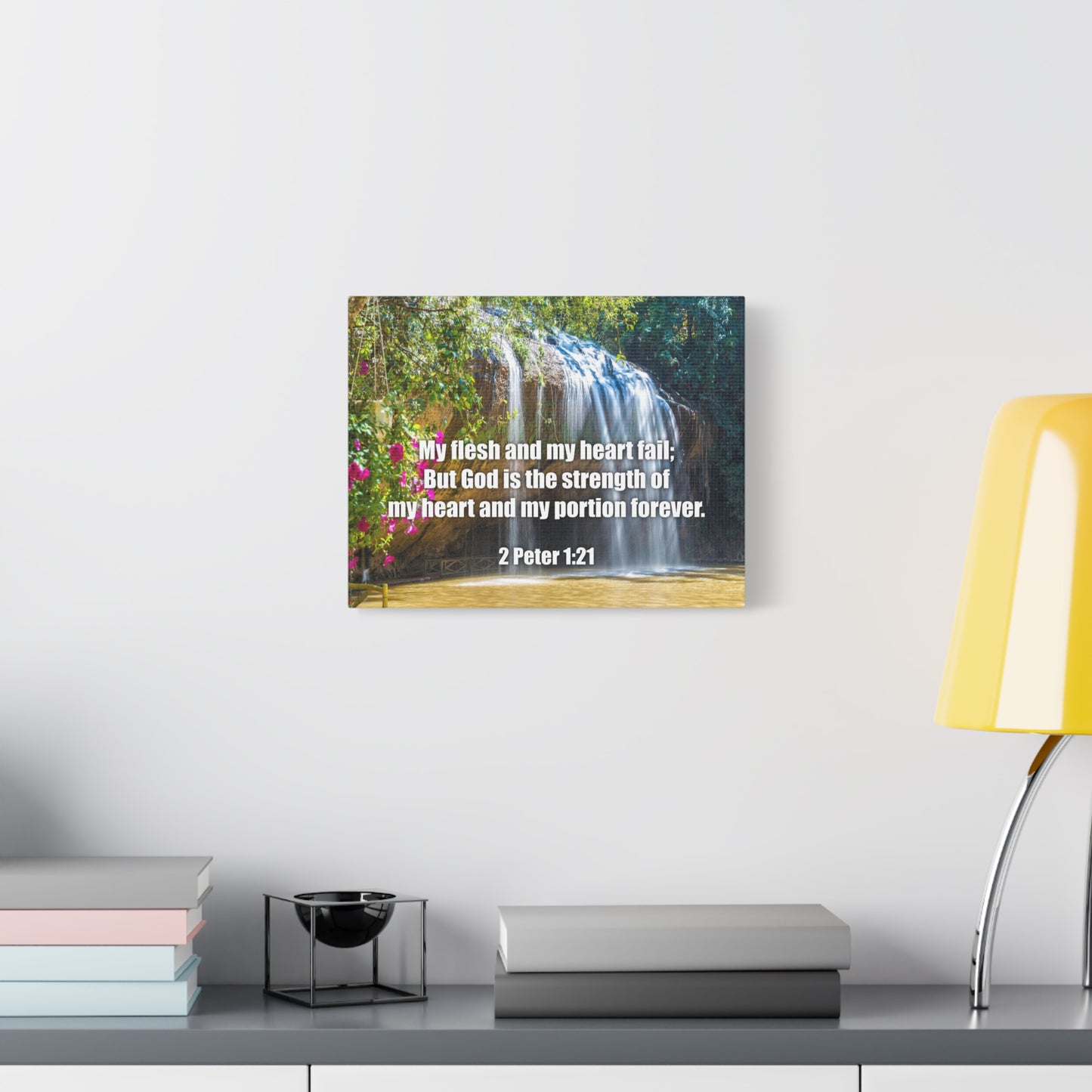 Scripture Canvas My Flesh and My Heart Psalm 73:26 Christian Wall Art Bible Verse Print Ready to Hang