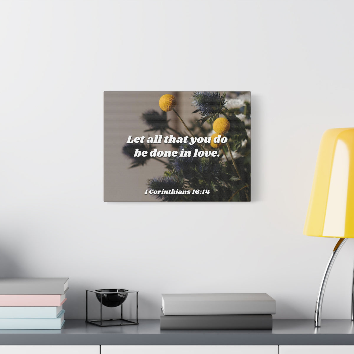 Scripture Canvas Be Done In Love 1 Corinthians 16:14 Christian Wall Art Bible Verse Print Ready to Hang