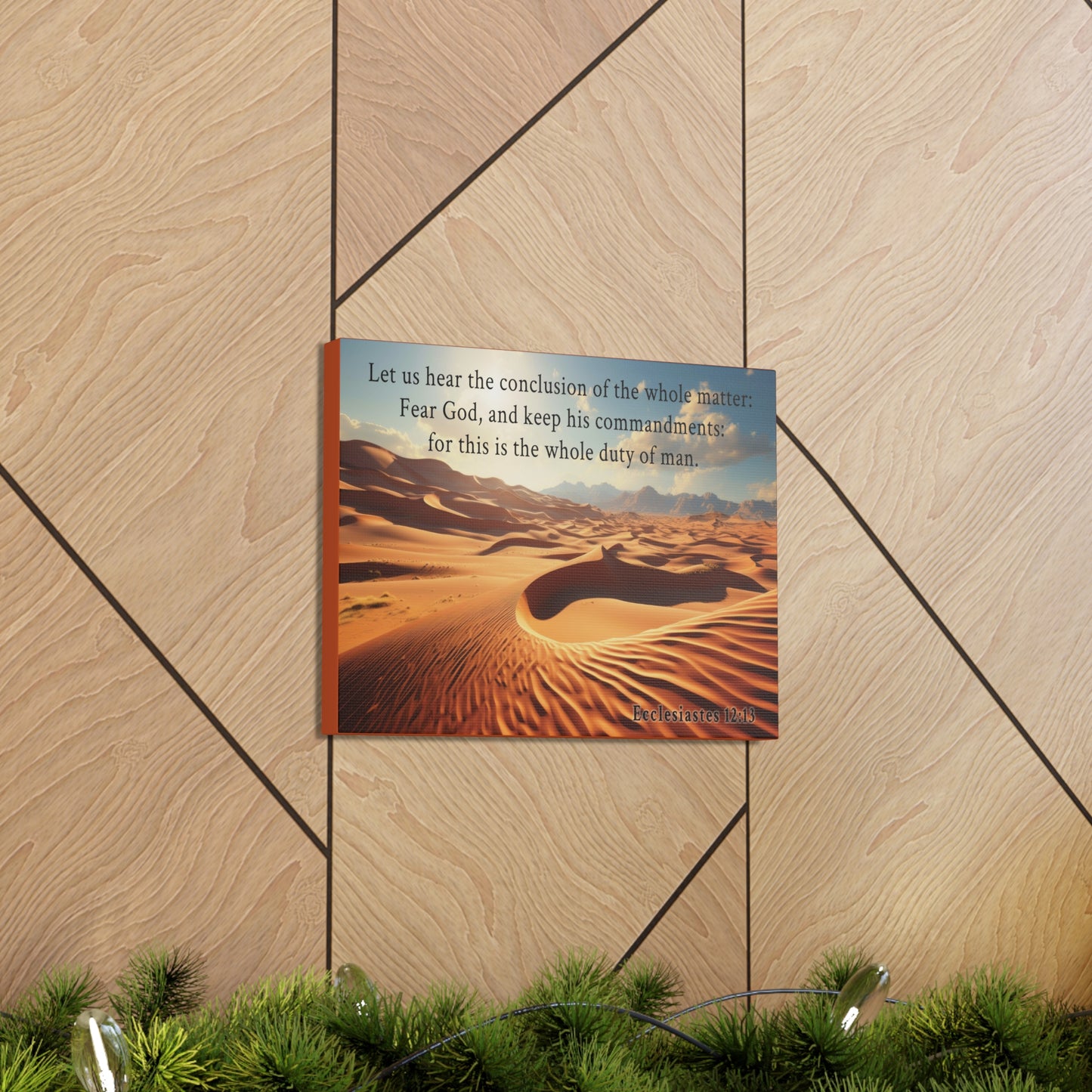 Ecclesiastes 12:13 Desert Bible Verse Canvas Christian Wall Art Ready to Hang Unframed