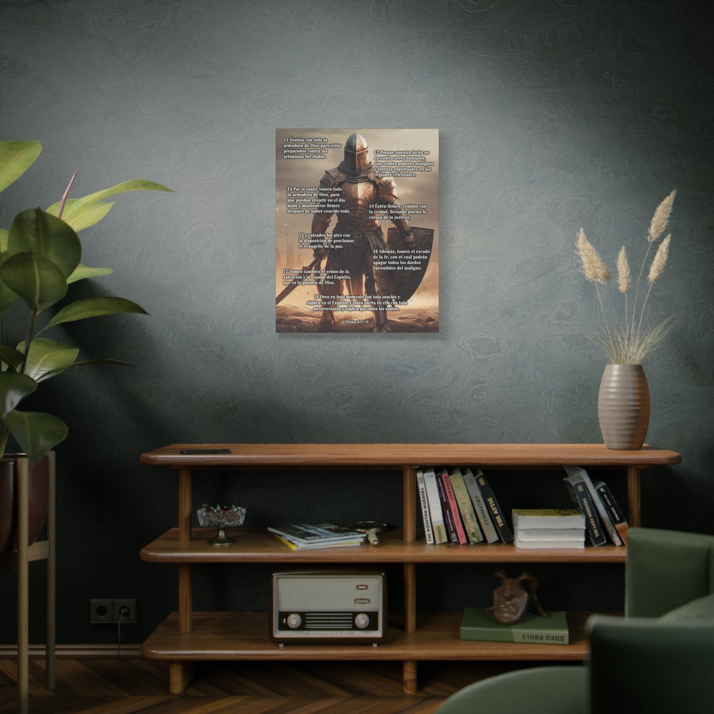 Scripture Walls Armour Of God Ephesians 6:11-18 Standing Warrior Spanish Christian Wall Art Print Ready to Hang Unframed