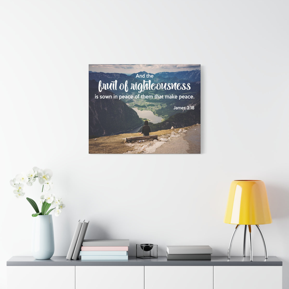 Scripture Canvas Fruit of Righteousness James 3:18 Christian Wall Art Bible Verse Print Ready to Hang