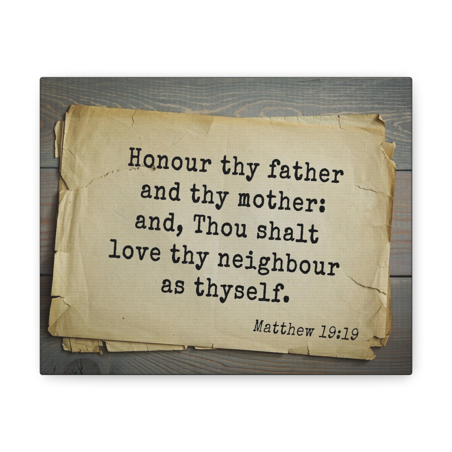 Thou Shalt Love Matthew 19:19 Bible Verse Canvas Christian Wall Art Bible Verse Print Ready To Hang