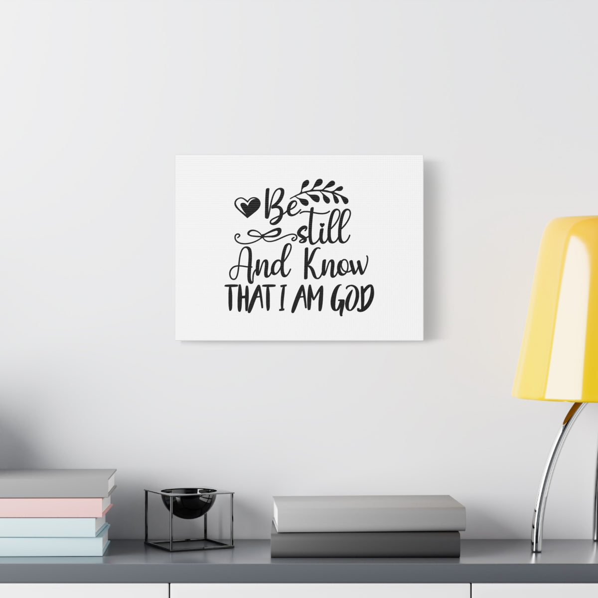 Scripture Canvas Be Still And Know That I Am God Psalm 46:10 Christian Wall Art Bible Verse Print Ready to Hang