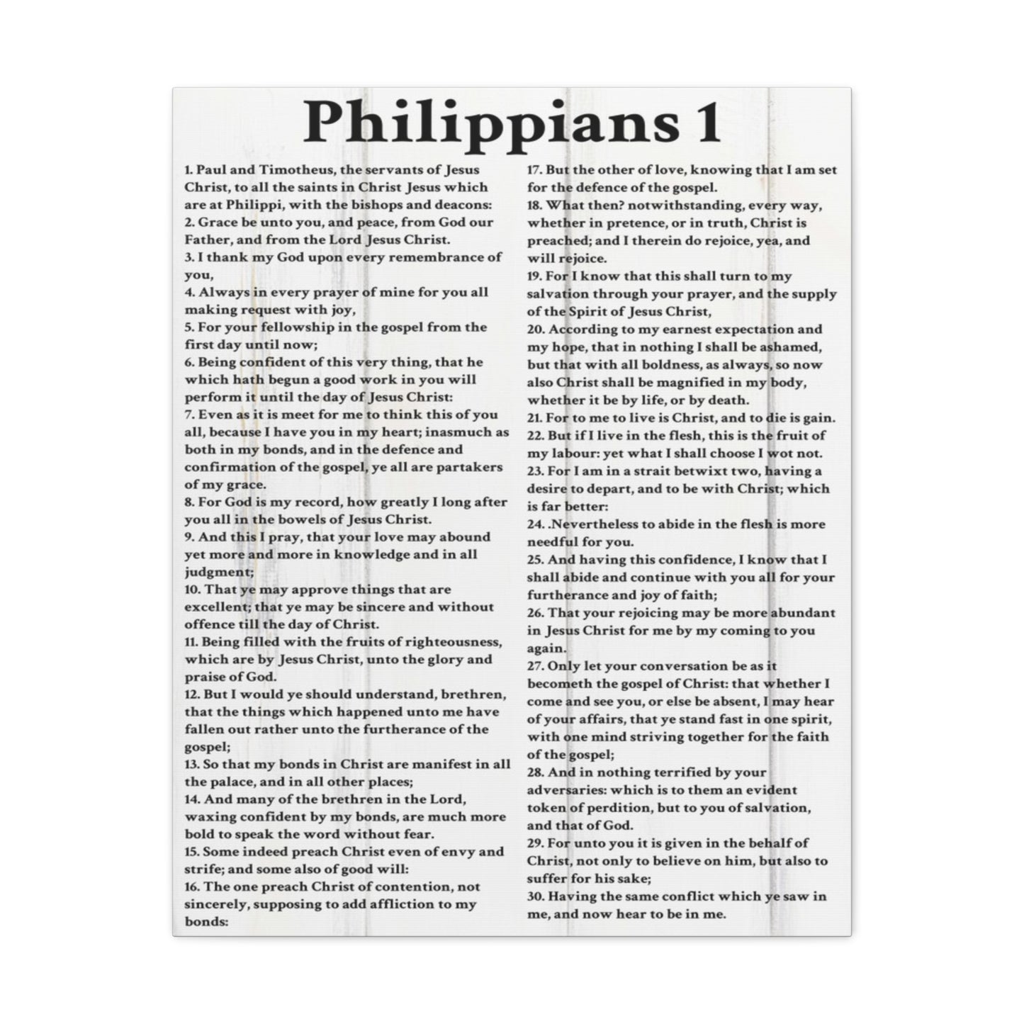 Scripture Walls Philippians 1 White Bible Verse Canvas Christian Wall Art Ready to Hang Unframed