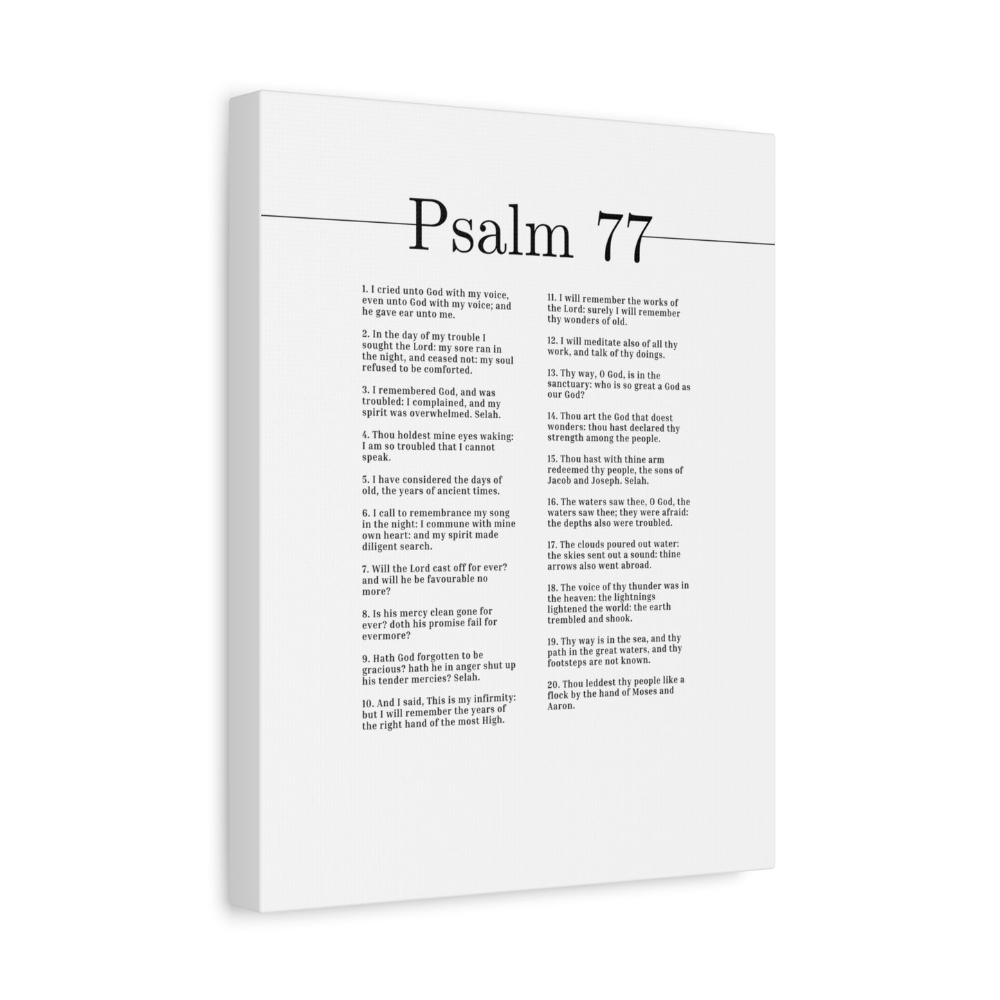Scripture Canvas I Remembered God Psalm 77 Christian Wall Art Bible Verse Print Ready to Hang