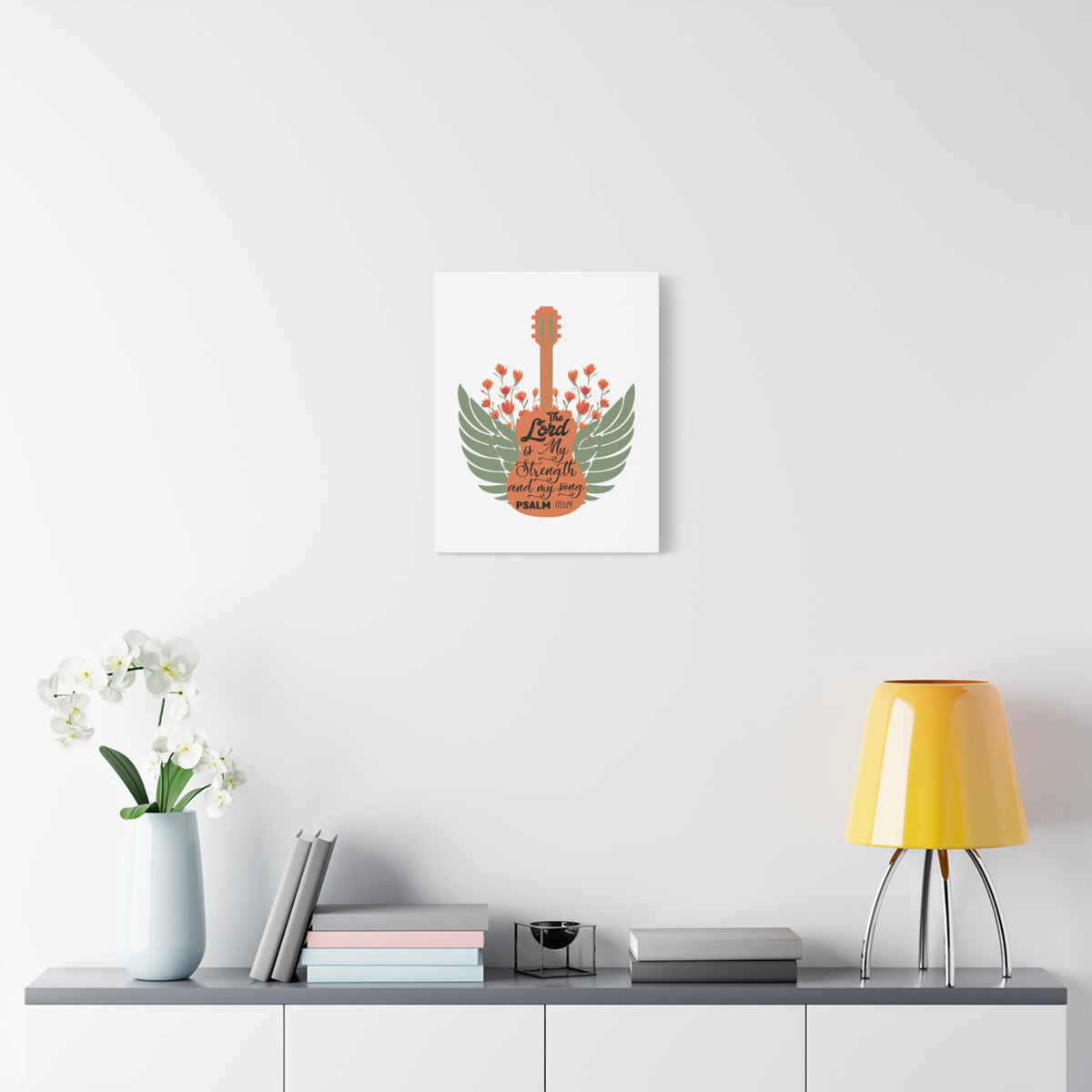 Scripture Canvas Strength And My Song Psalm 118:14 Christian Wall Art Bible Verse Print Ready to Hang