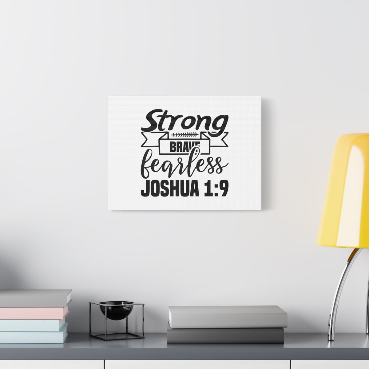 Scripture Canvas Fearless Joshua 1:9 Christian Wall Art Bible Verse Print Ready to Hang
