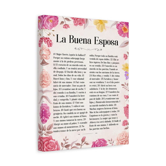 Scripture Walls La Buena Esposa Proverbios 31:10 Spanish Bible Verse Canvas Christian Wall Art Ready to Hang