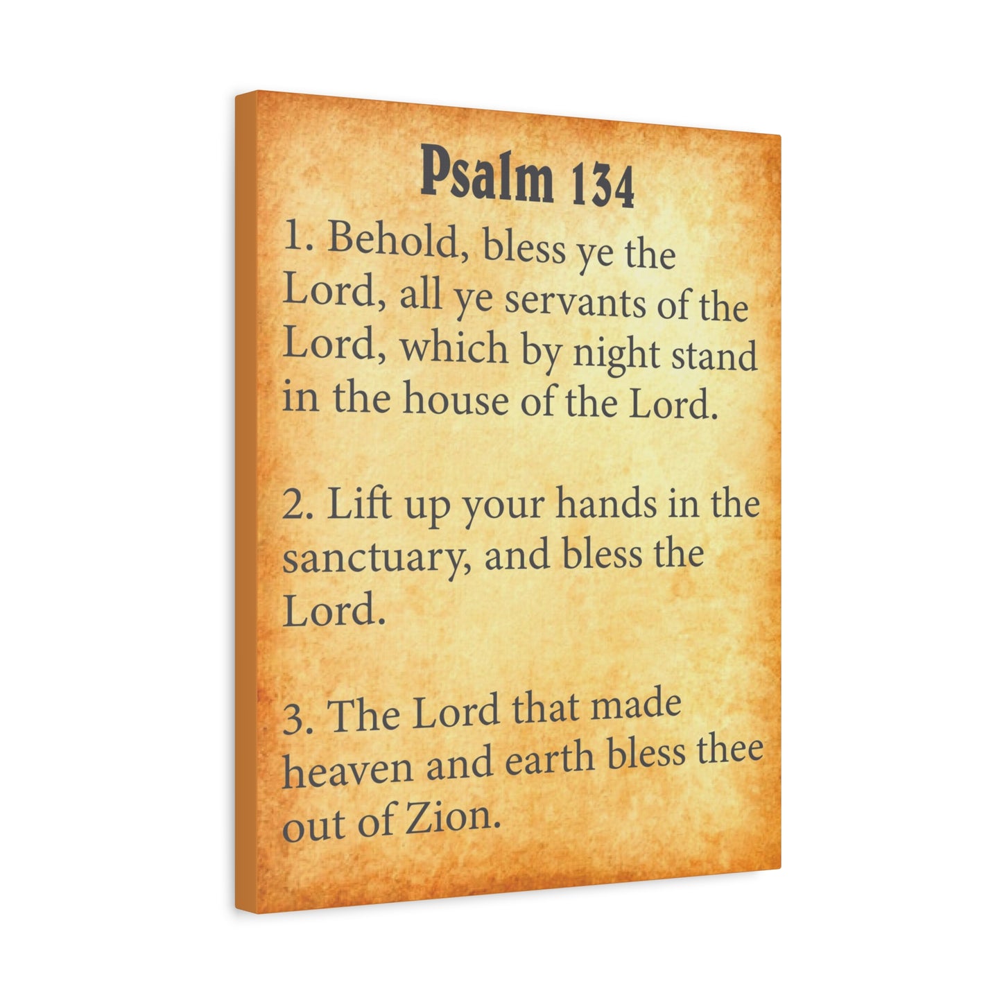 Scripture Walls Psalm 134 Gold Bible Chapter Canvas Christian Wall Art Ready to Hang Unframed