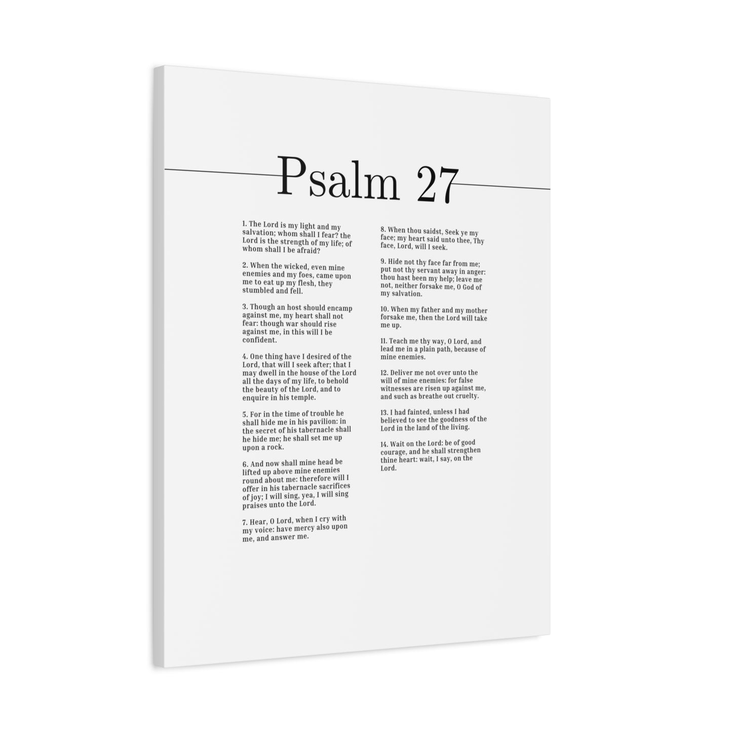 Scripture Canvas The Lord Is My Light And My Salvation Psalm 27 Christian Wall Art Bible Verse Print Ready to Hang