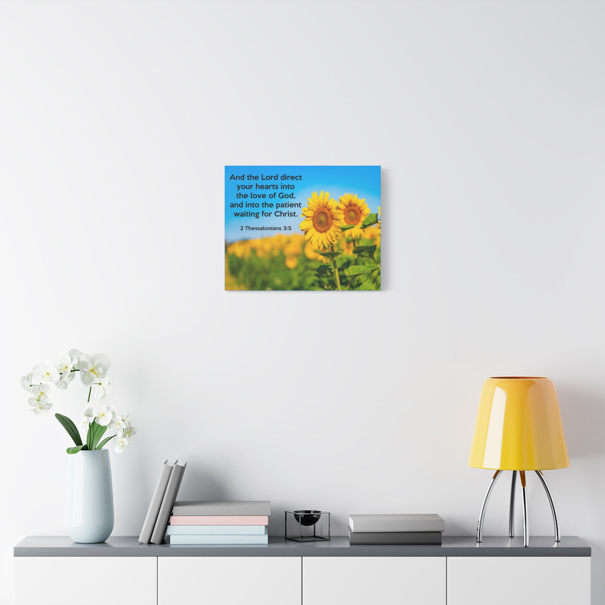 Scripture Canvas Waiting For Christ 2 Thessalonians 3:5 Christian Wall Art Bible Verse Print Ready to Hang