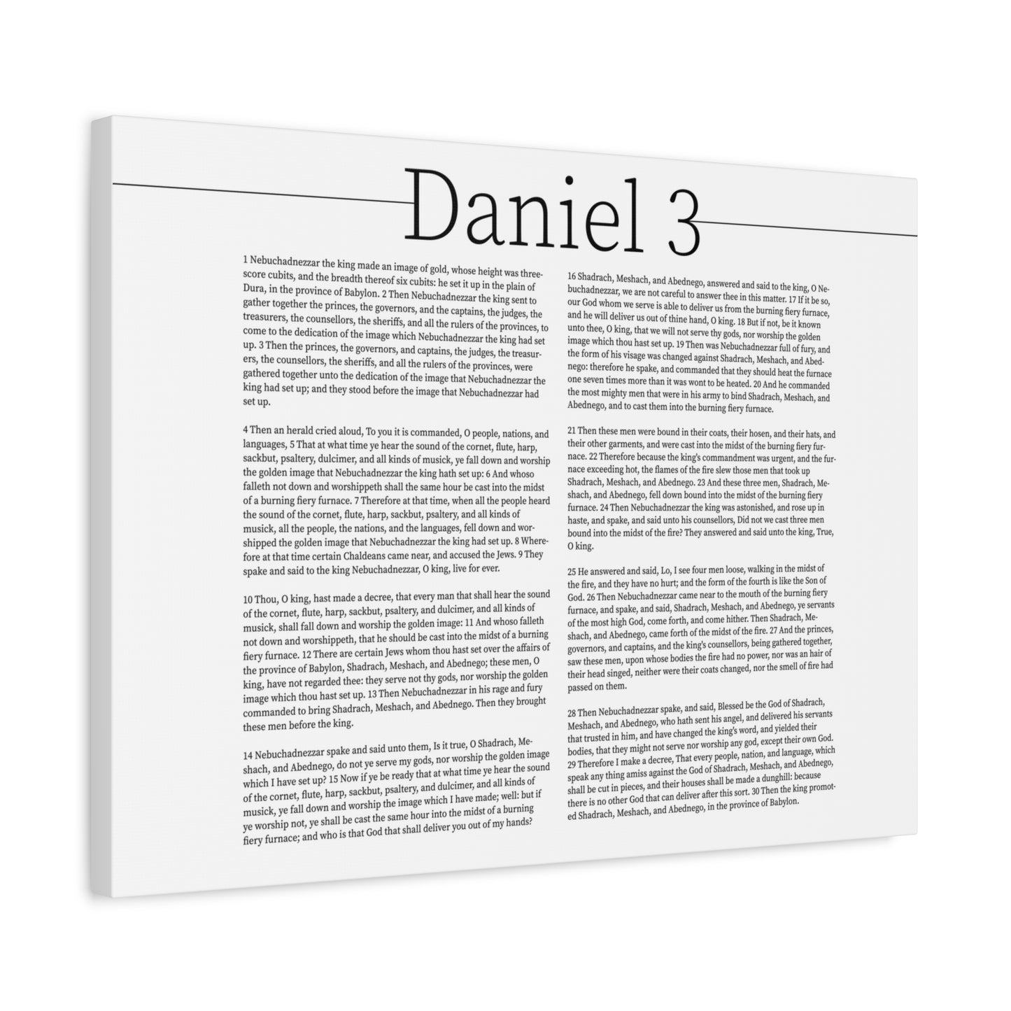 Scripture Canvas Shadrach, Meshach and Abednego Daniel 3 Christian Wall Art Bible Verse Print Ready to Hang