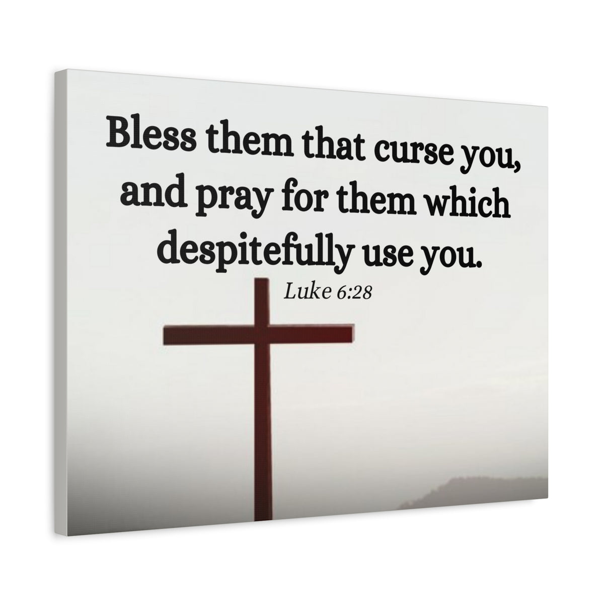 Scripture Canvas Pray For Them Luke 6:28 Christian Wall Art Bible Verse Print Ready to Hang