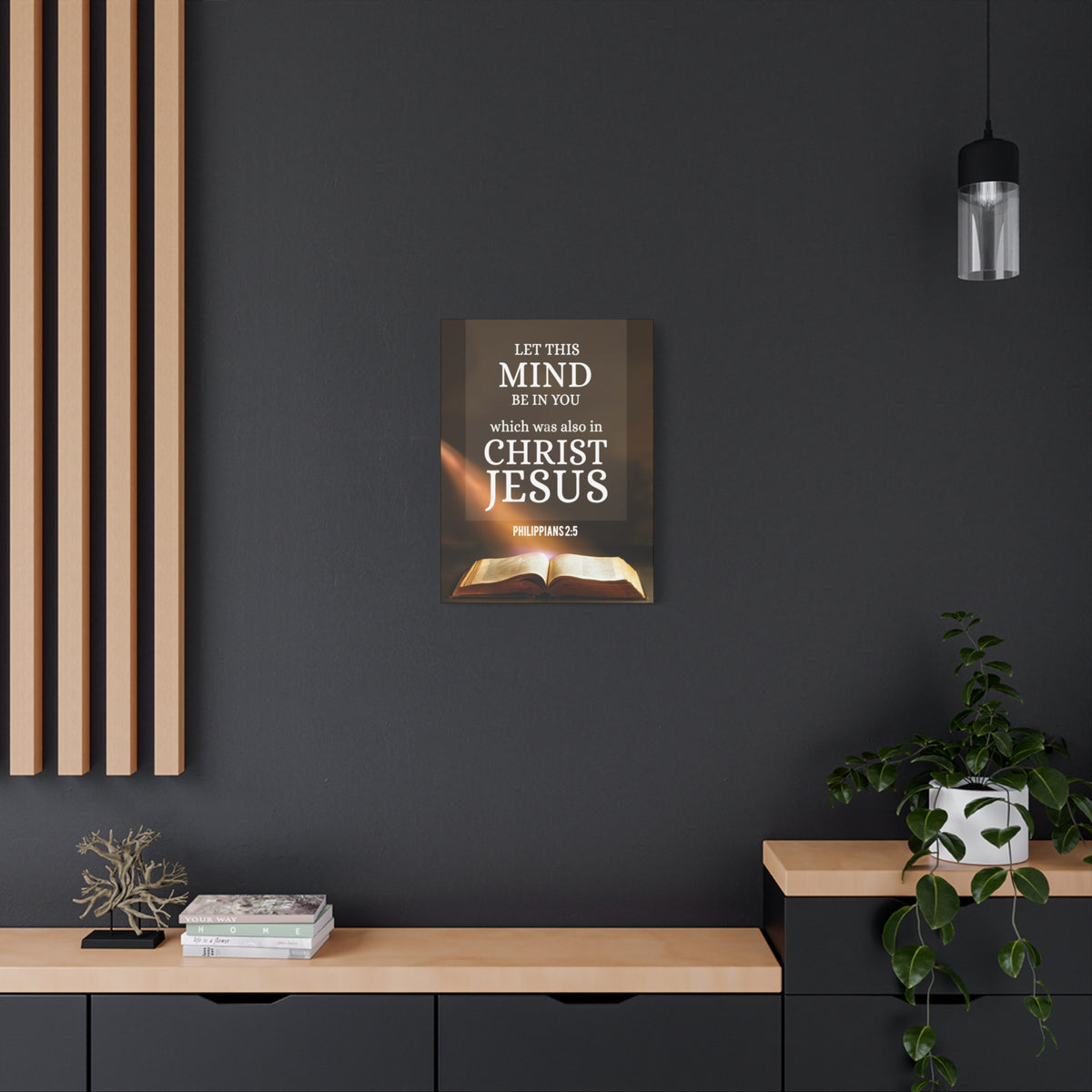 Scripture Canvas Let This Mind Philippians 2:5 Christian Wall Art Bible Verse Print Ready to Hang