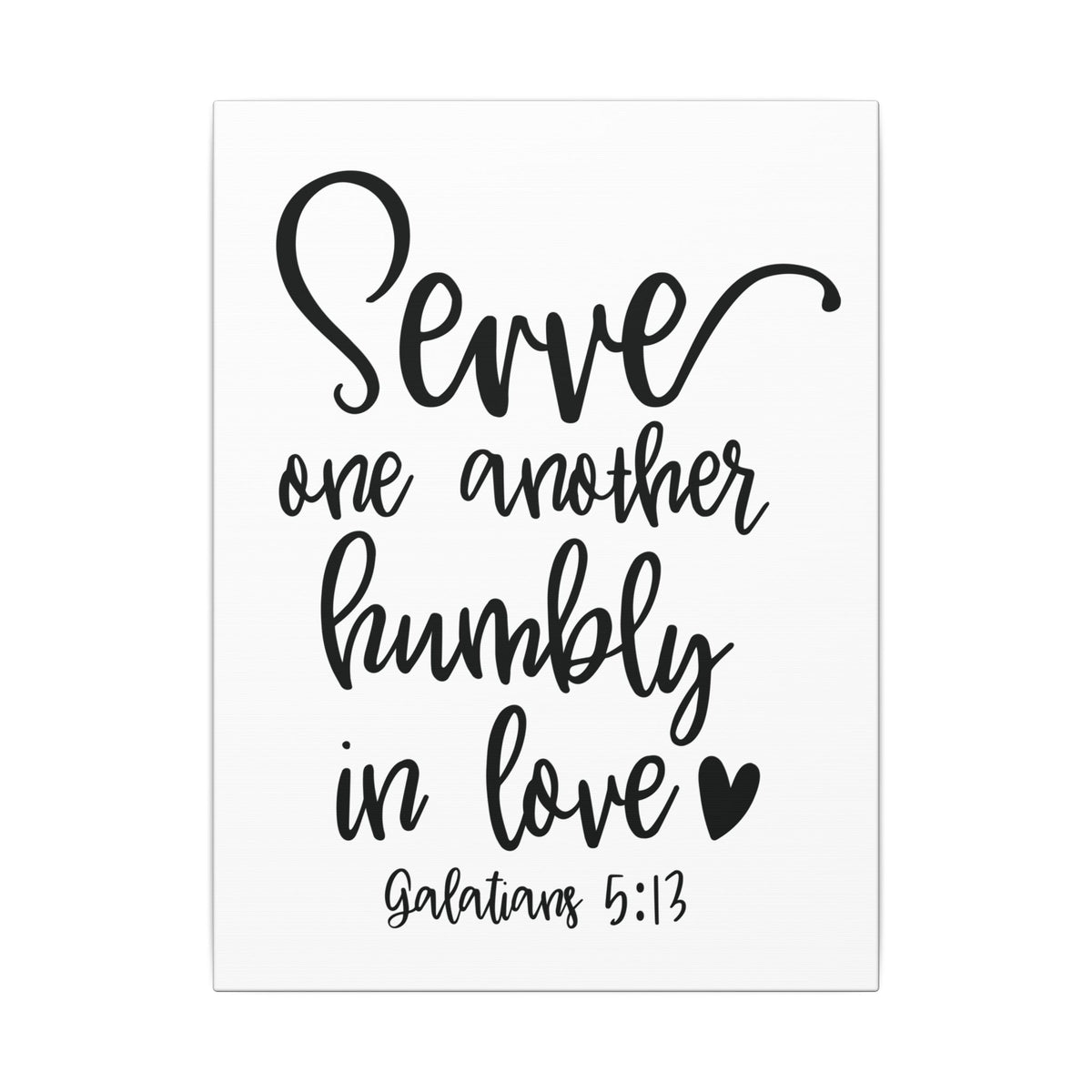 Scripture Canvas Serve One Another Galatians 5:13 Christian Wall Art Bible Verse Print Ready to Hang