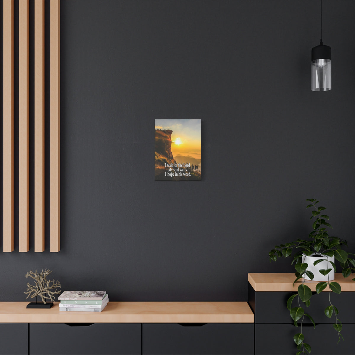 I Wait For The Lord Scripture Canvas I Wait For The Lord Psalm 130:5 Christian Wall Art Bible Verse Print Ready to Hang