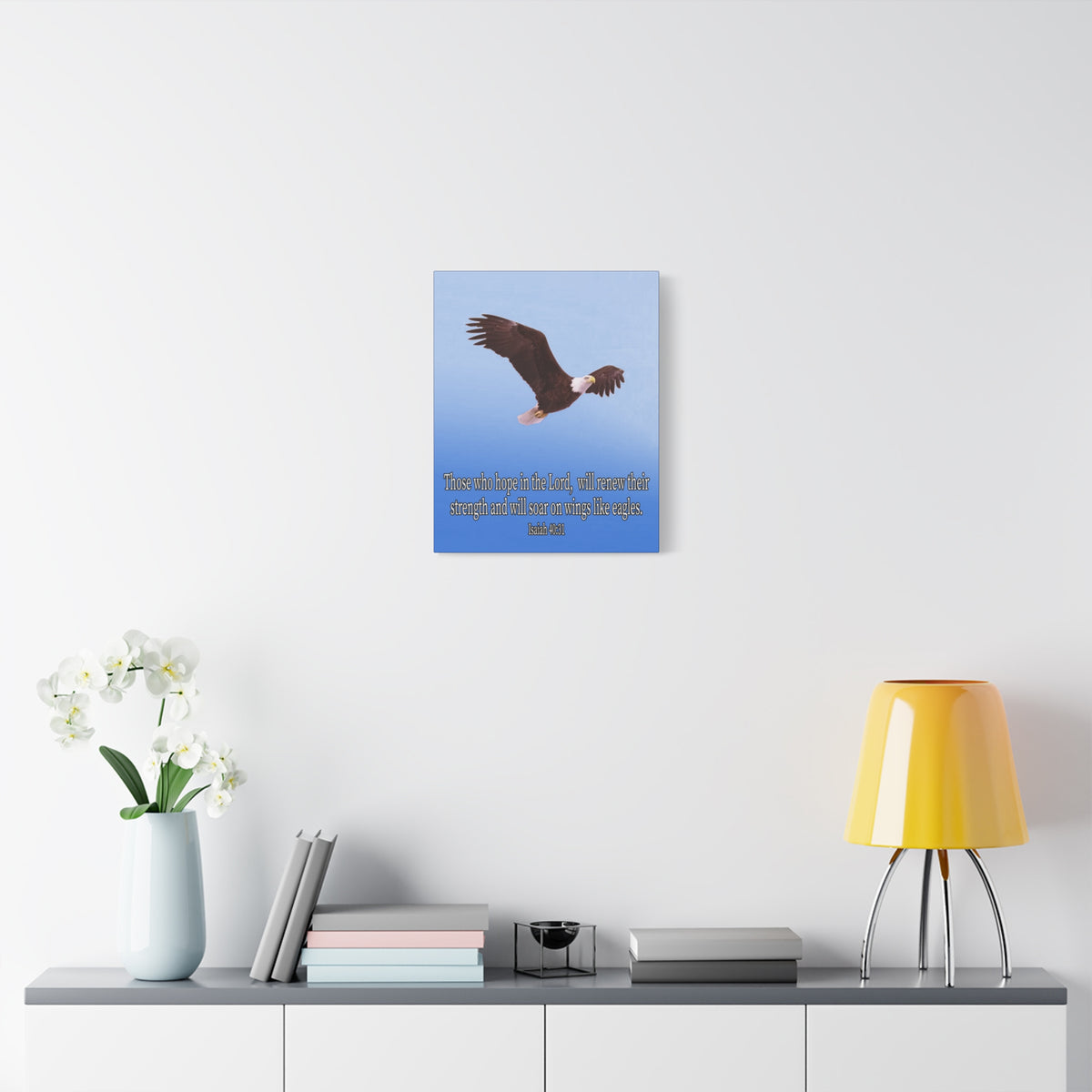 Scripture Canvas Soar With the Lord Isaiah 40:31 Christian Wall Art Bible Verse Print Ready to Hang