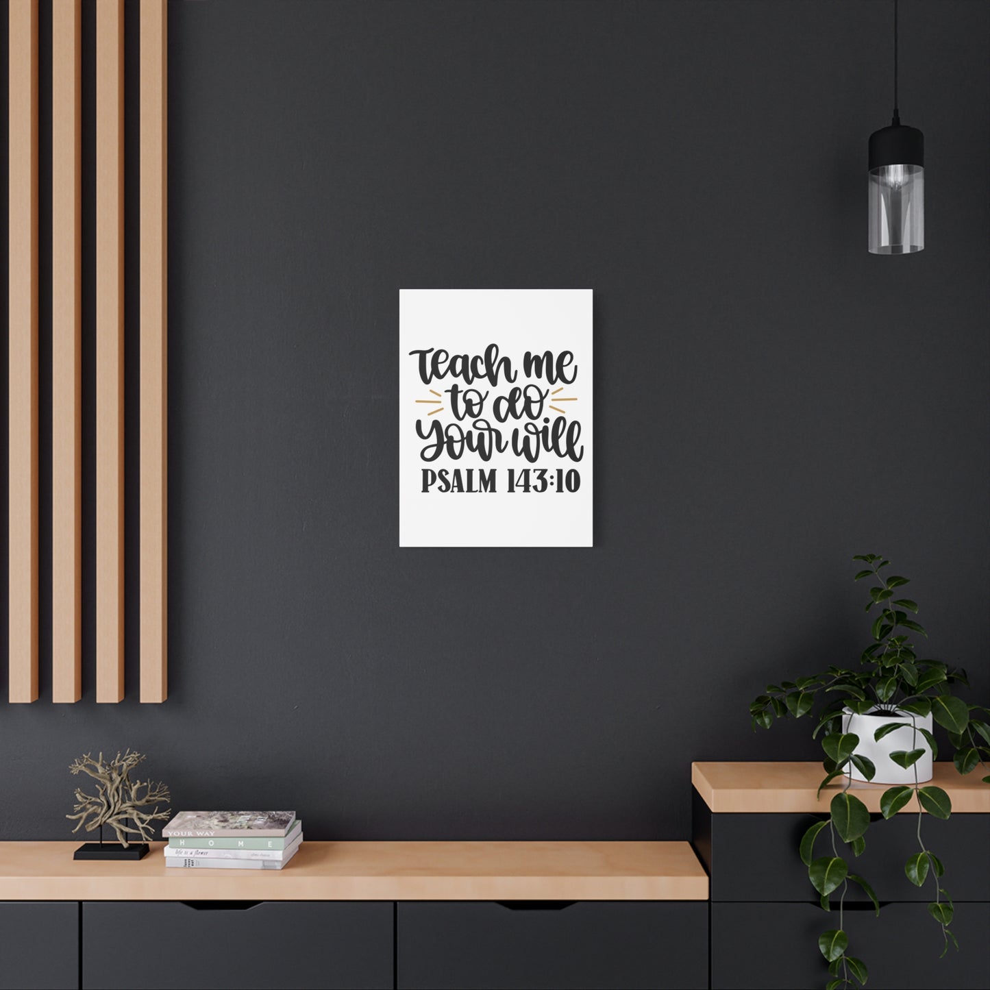 Scripture Canvas Teach Me Psalm 143:10 Christian Wall Art Bible Verse Print Ready to Hang