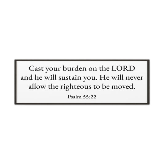Scripture Walls Cast your Burdens Psalm 55:22 White Bible Verse Canvas Christian Wall Art Ready to Hang Unframed-Express Your Love Gifts