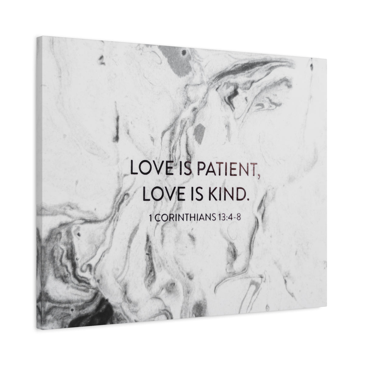 Scripture Canvas Love Is Patient 1 Corinthians 13:4-8 Christian Wall Art Bible Verse Print Ready to Hang