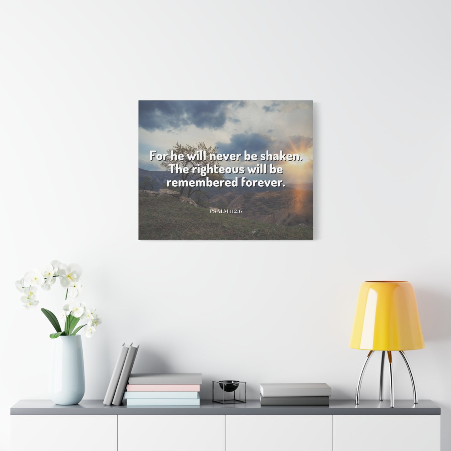 Scripture Canvas Remembered Forever Psalm 112:6 Christian Wall Art Bible Verse Print Ready to Hang