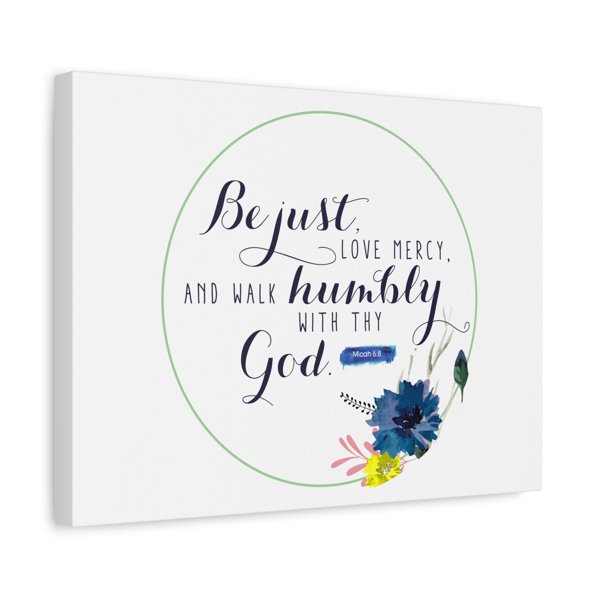 Scripture Canvas With Thy God Micah 6:8 Christian Wall Art Bible Verse Print Ready to Hang