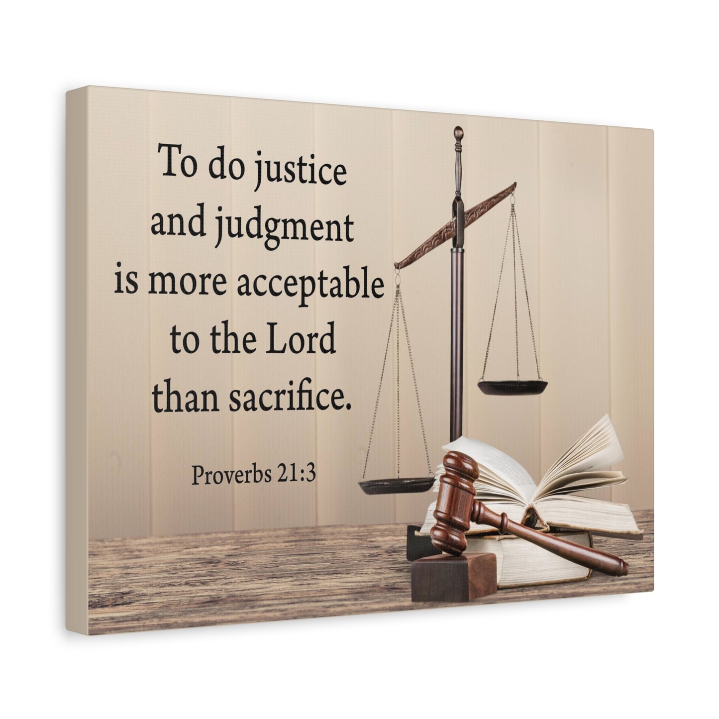Scripture Walls Judgment and Justice Proverbs 21:3 Bible Verse Canvas Christian Wall Art Ready to Hang