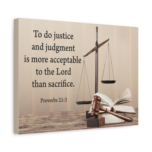 Scripture Walls Judgment and Justice Proverbs 21:3 Bible Verse Canvas Christian Wall Art Ready to Hang