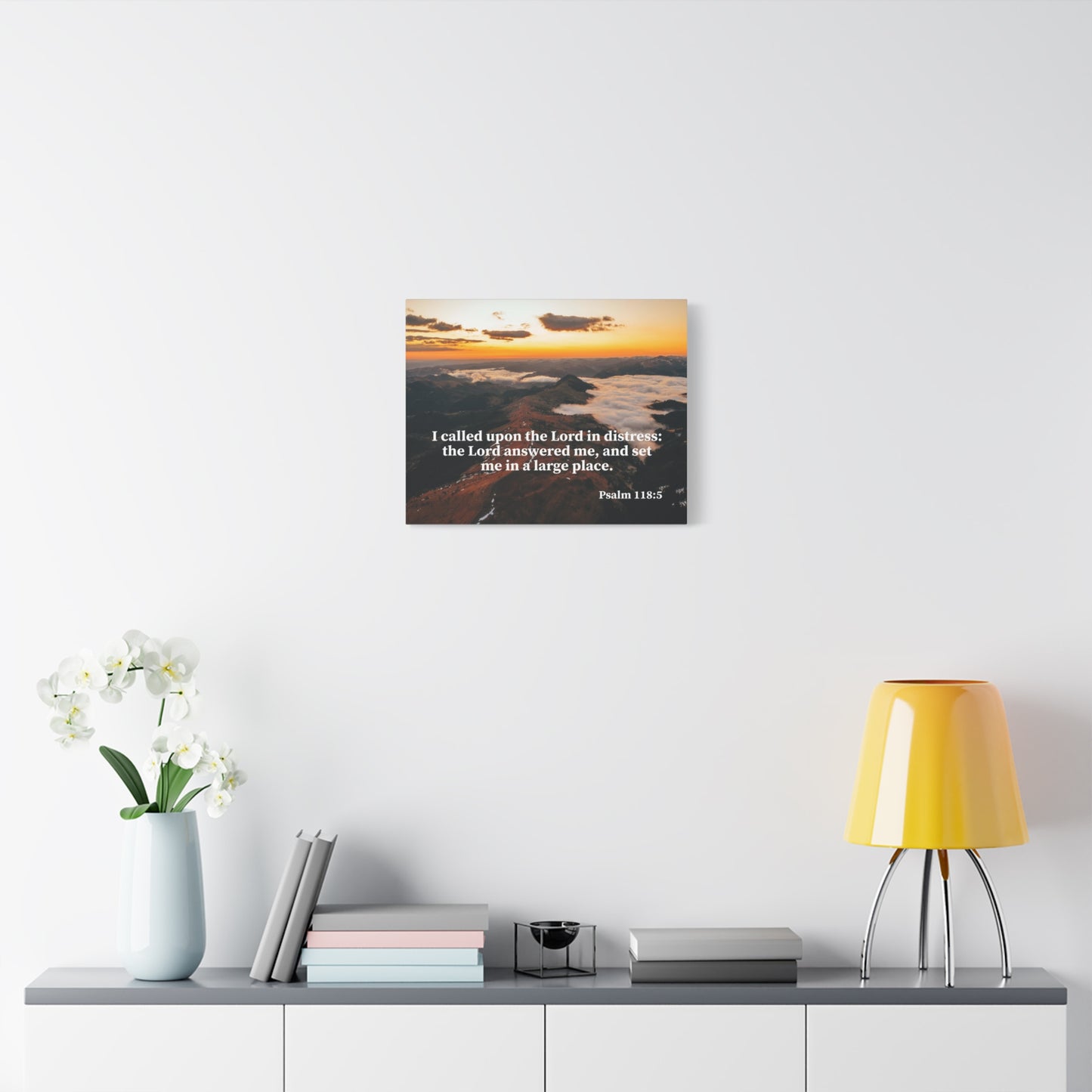 Bible Verse Canvas Called on the Lord Psalm 118:5 Wall Art Christian Home Decor