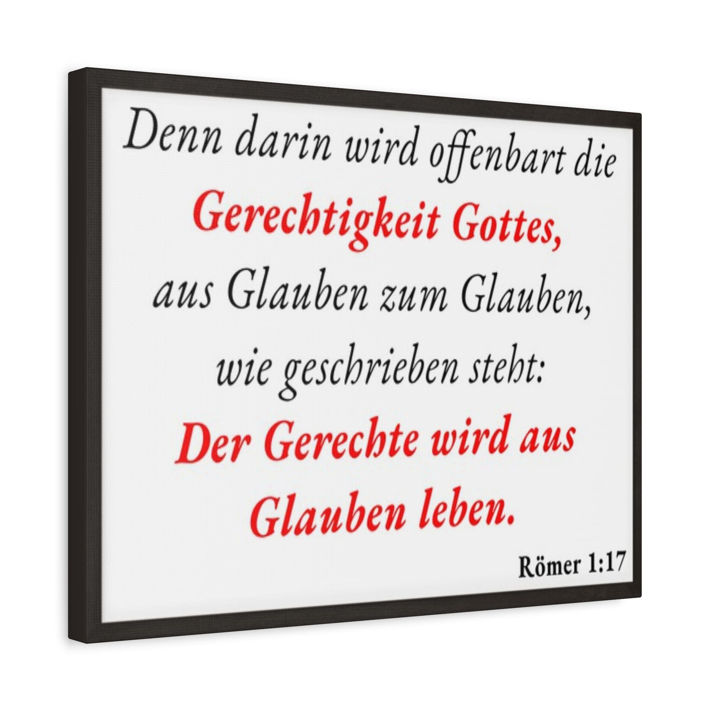Scripture Walls Römer 1:17 Romans 1:17 Live By Faith German White Bible Verse Canvas Christian Wall Art Ready to Hang Unframed