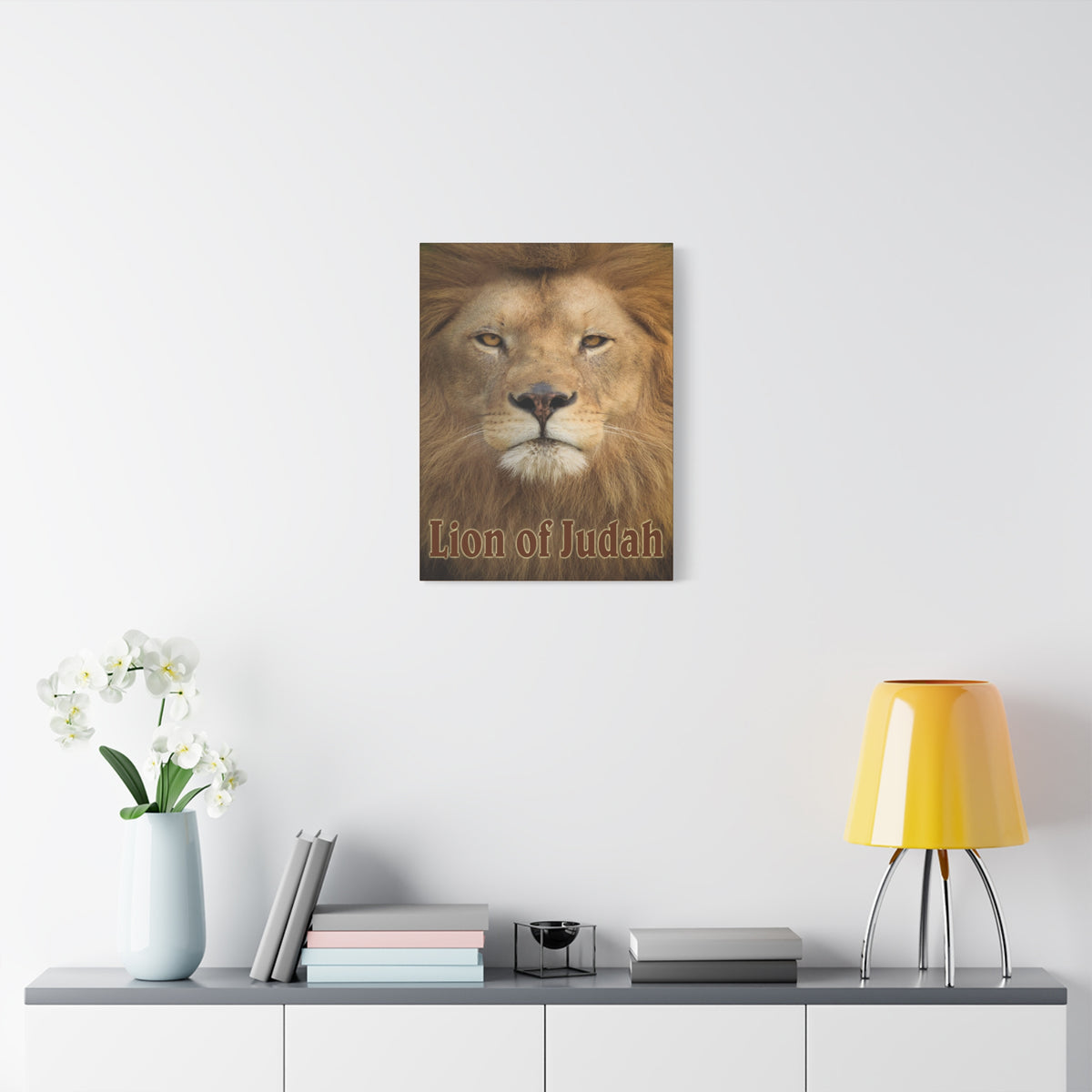 Scripture Canvas Lion of Judah Christian Wall Art Bible Verse Print Ready to Hang
