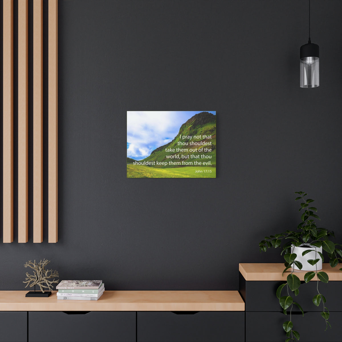 Scripture Canvas I Pray Not John 17:15 Christian Wall Art Bible Verse Print Ready to Hang
