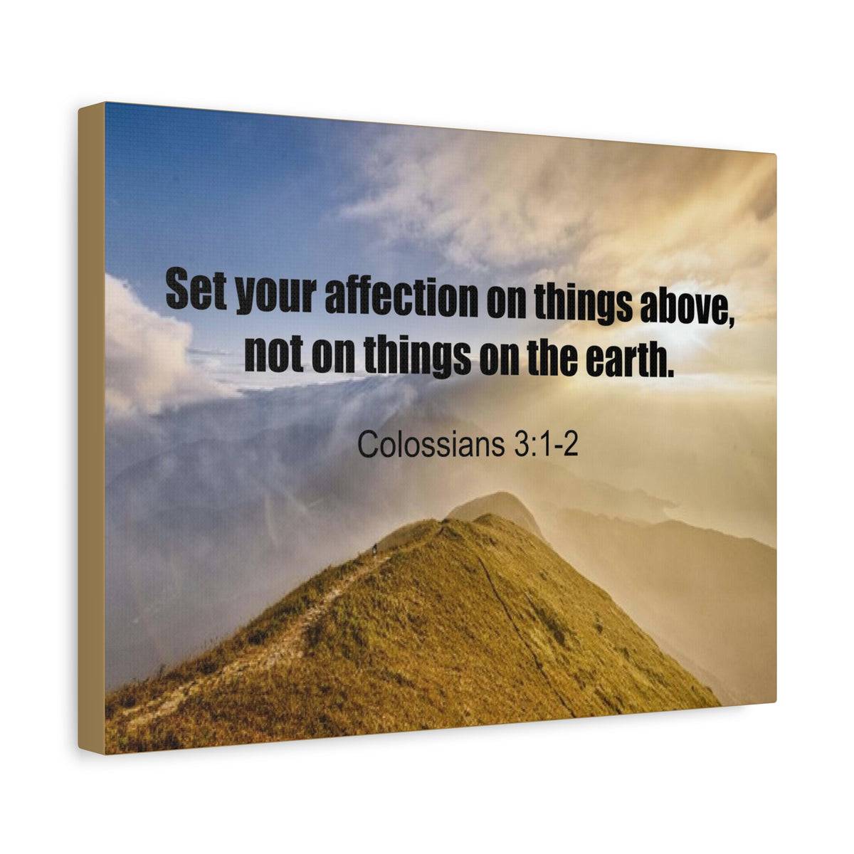 Scripture Canvas Set Your Affection Colossians 3:2 Christian Wall Art Bible Verse Print Ready to Hang
