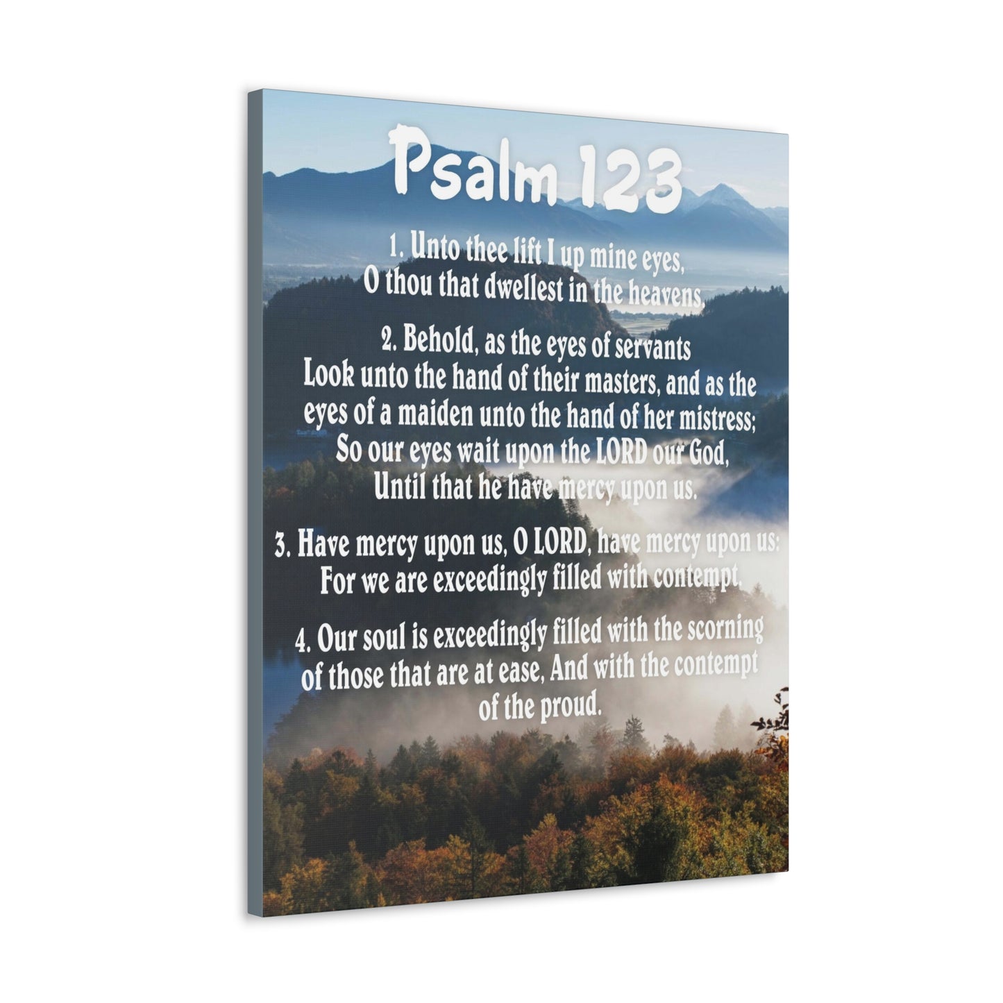 Unto Thee Psalm 123:3 Christian Wall Art Bible Verse Print Ready to Hang
