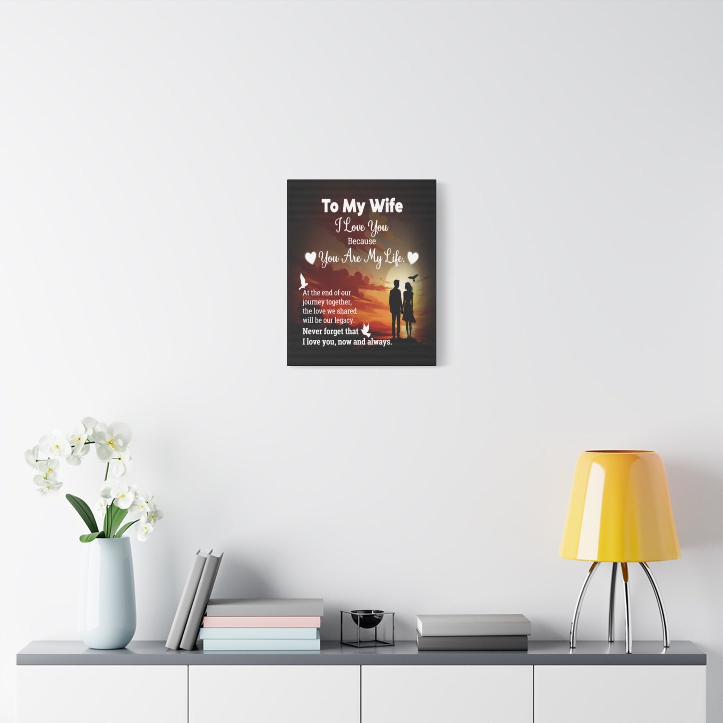To My Wife Sunset Romance Canvas Wall Art - Heartfelt Gift of Love & Legacy
