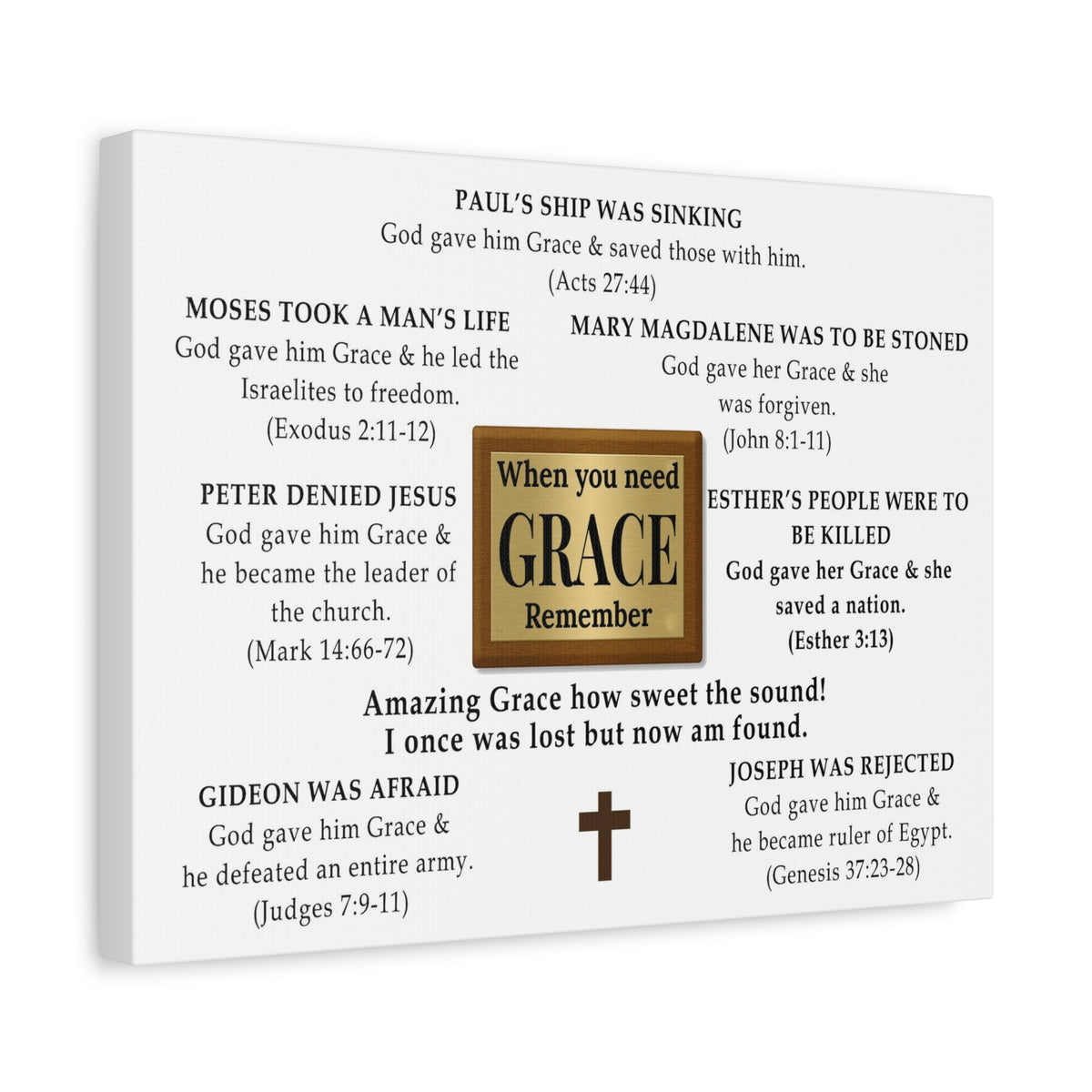 Scripture Walls When You Need GRACE Bible Verse Canvas Christian Wall Art Ready to Hang Unframed