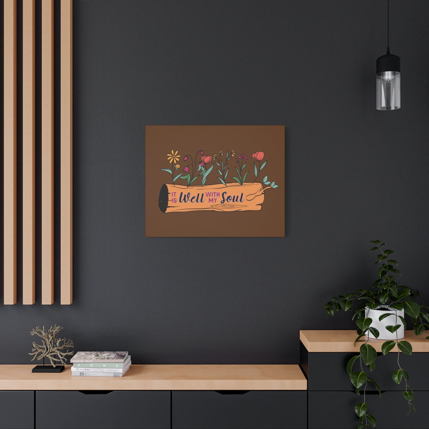 Scripture Canvas With My Soul Flower Psalm 42:7 Christian Wall Art Bible Verse Print Ready to Hang