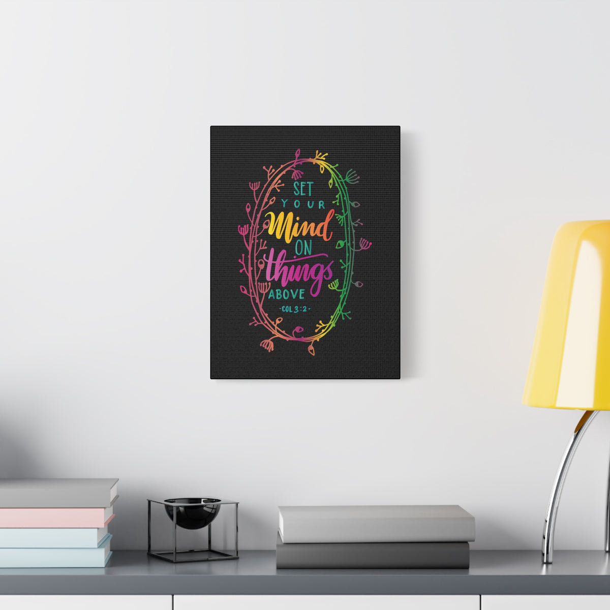 Scripture Canvas Things Above Col 3:2 Christian Wall Art Bible Verse Print Ready to Hang