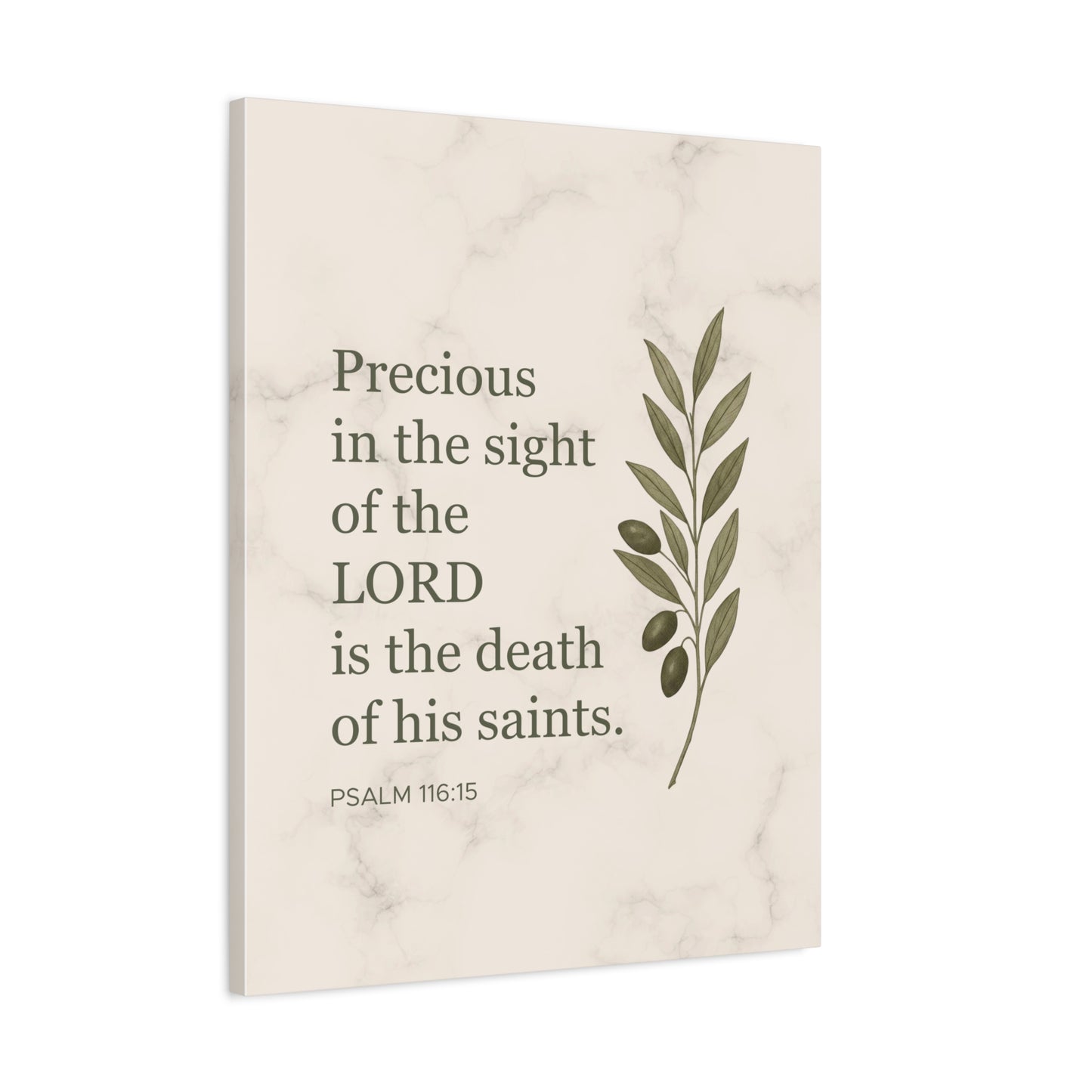 Scripture Canvas Precious in the Sight of the Lord Psalm 116:15 Christian Wall Art Bible Verse Print Ready to Hang