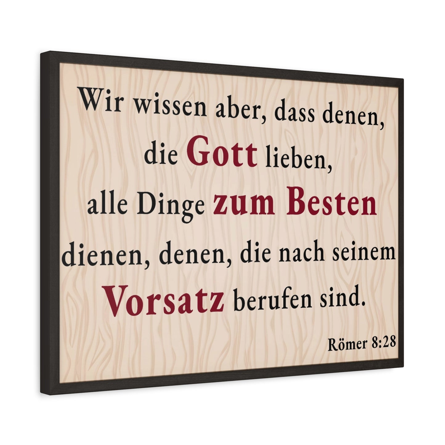 Scripture Walls Römer 8:28 Romans 8:28 German Bible Verse Canvas Christian Wall Art Ready to Hang Unframed
