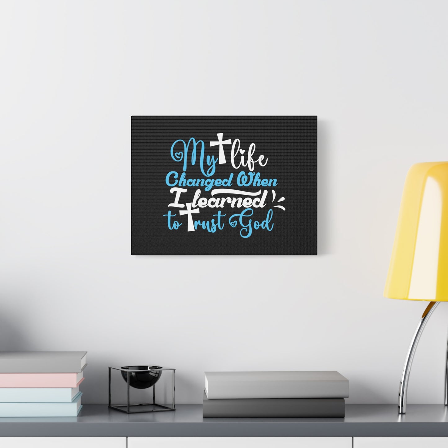 Scripture Canvas I Learned To Trust God Psalm 28:7 Christian Wall Art Bible Verse Print Ready to Hang