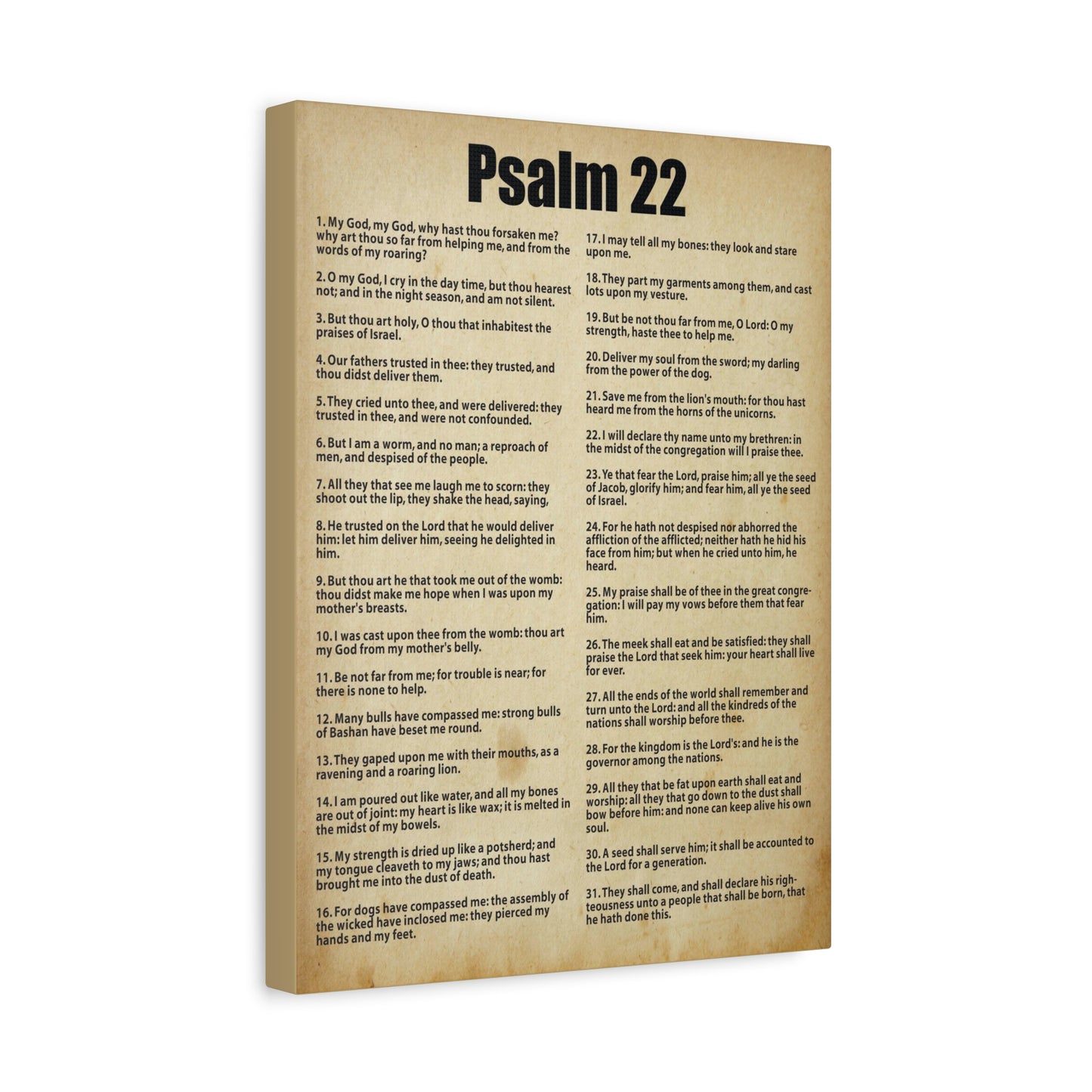 Scripture Canvas Desperate For God's Help Psalm 22 Christian Wall Art Bible Verse Print Ready to Hang