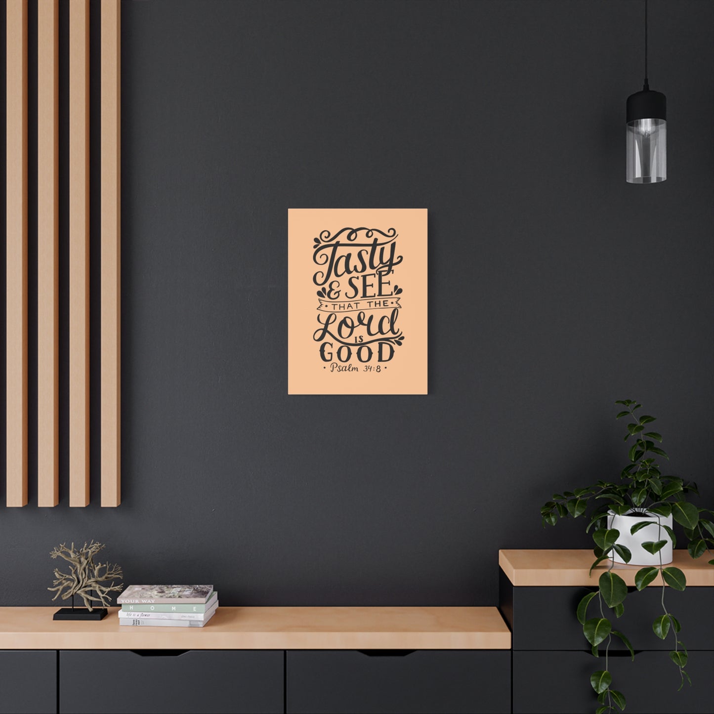 Scripture Canvas Tasty And See That Psalm 34:8 Christian Wall Art Bible Verse Print Ready To Hang
