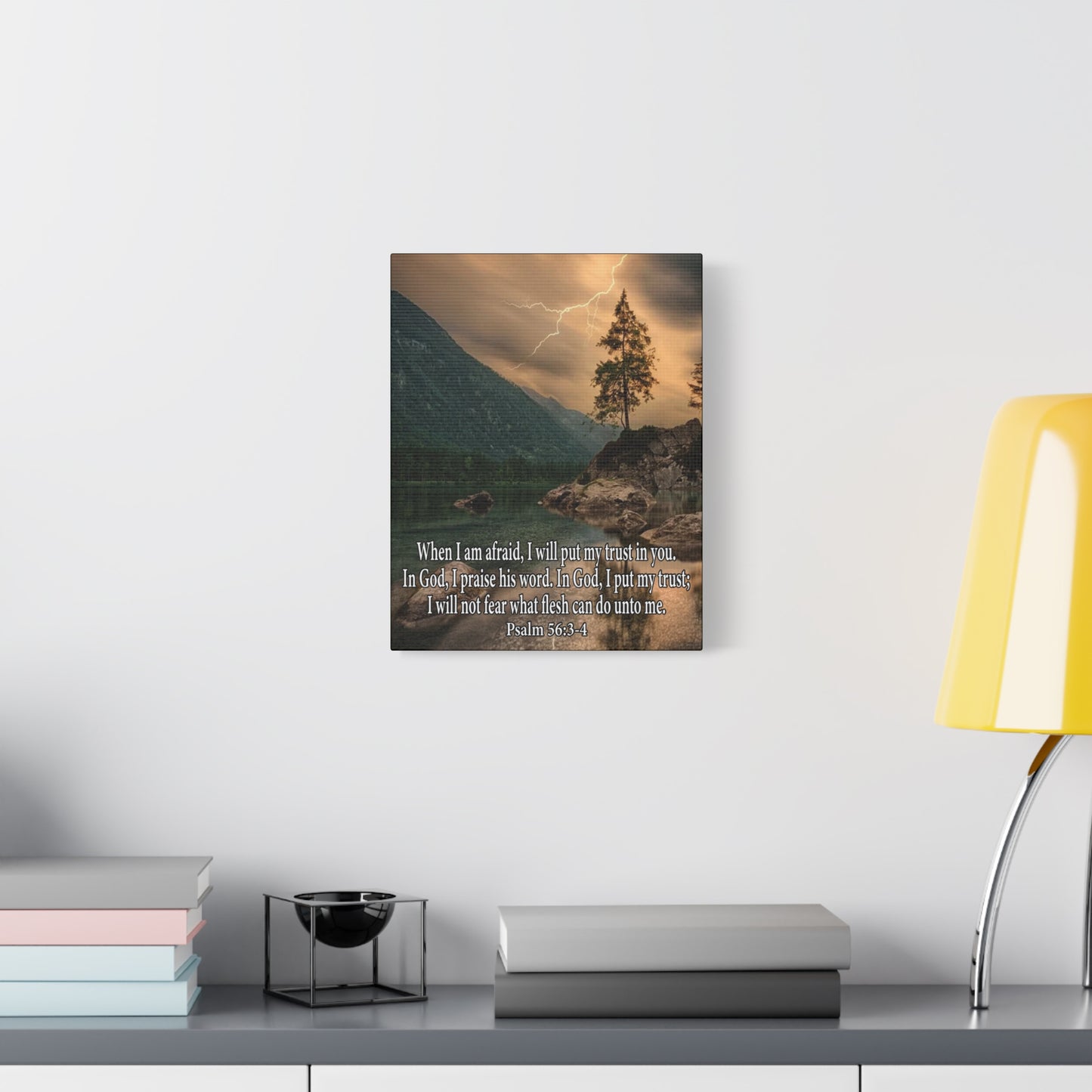 Scripture Canvas I Put My Trust in You Psalm 56:3-4 Christian Wall Art Bible Verse Print Ready to Hang