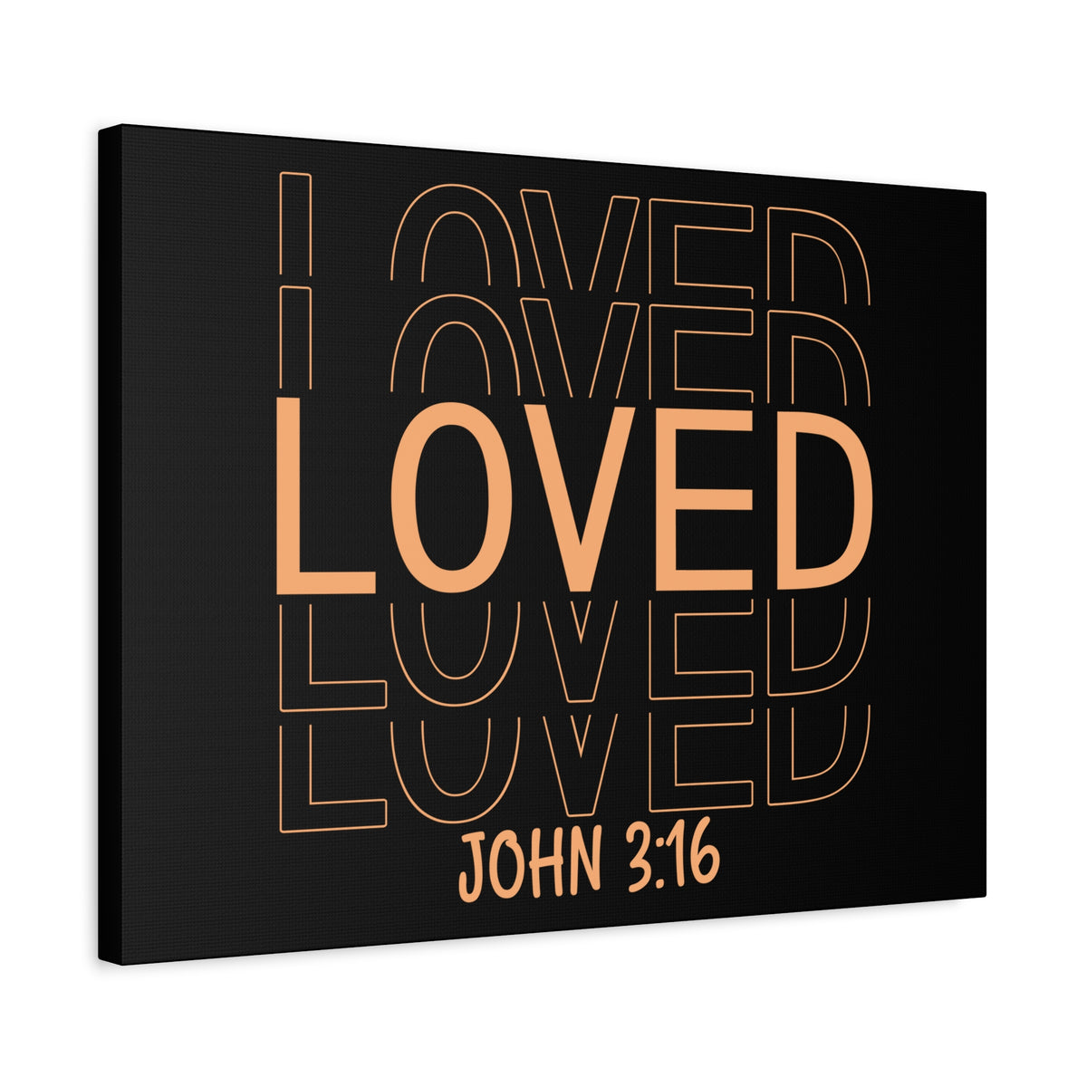 Scripture Canvas Loved John 3:16 Christian Wall Art Bible Verse Print Ready to Hang